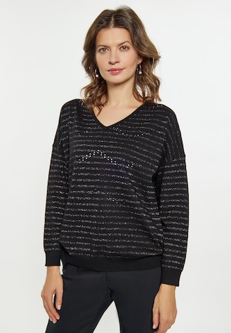 usha BLACK LABEL Pullover in Schwarz: predná strana