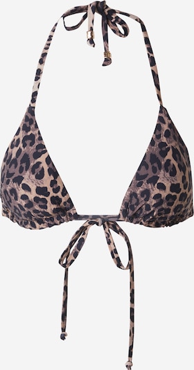 Bikinio viršutinė dalis iš Hunkemöller, spalva – tamsiai ruda / kapučino spalva / juoda, Prekių apžvalga