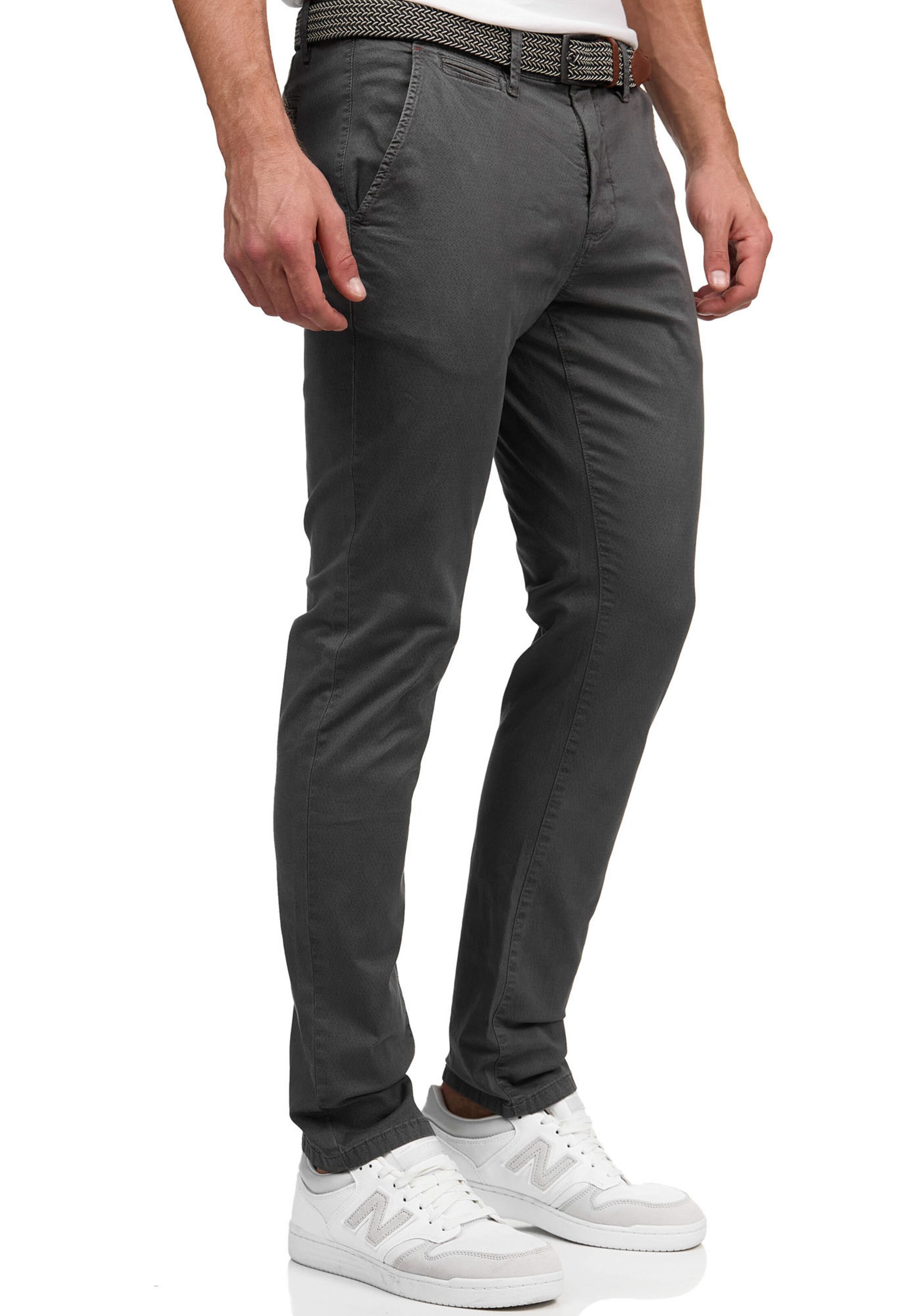 INDICODE JEANS Regular Chino Pants in Grey