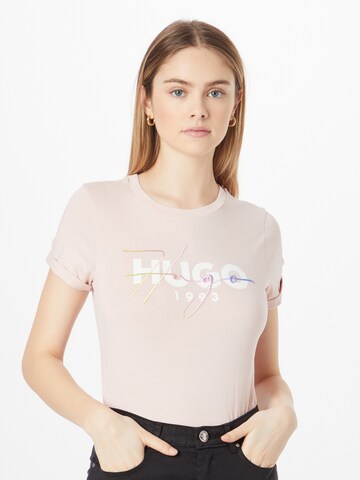 HUGO Tričko – pink: přední strana