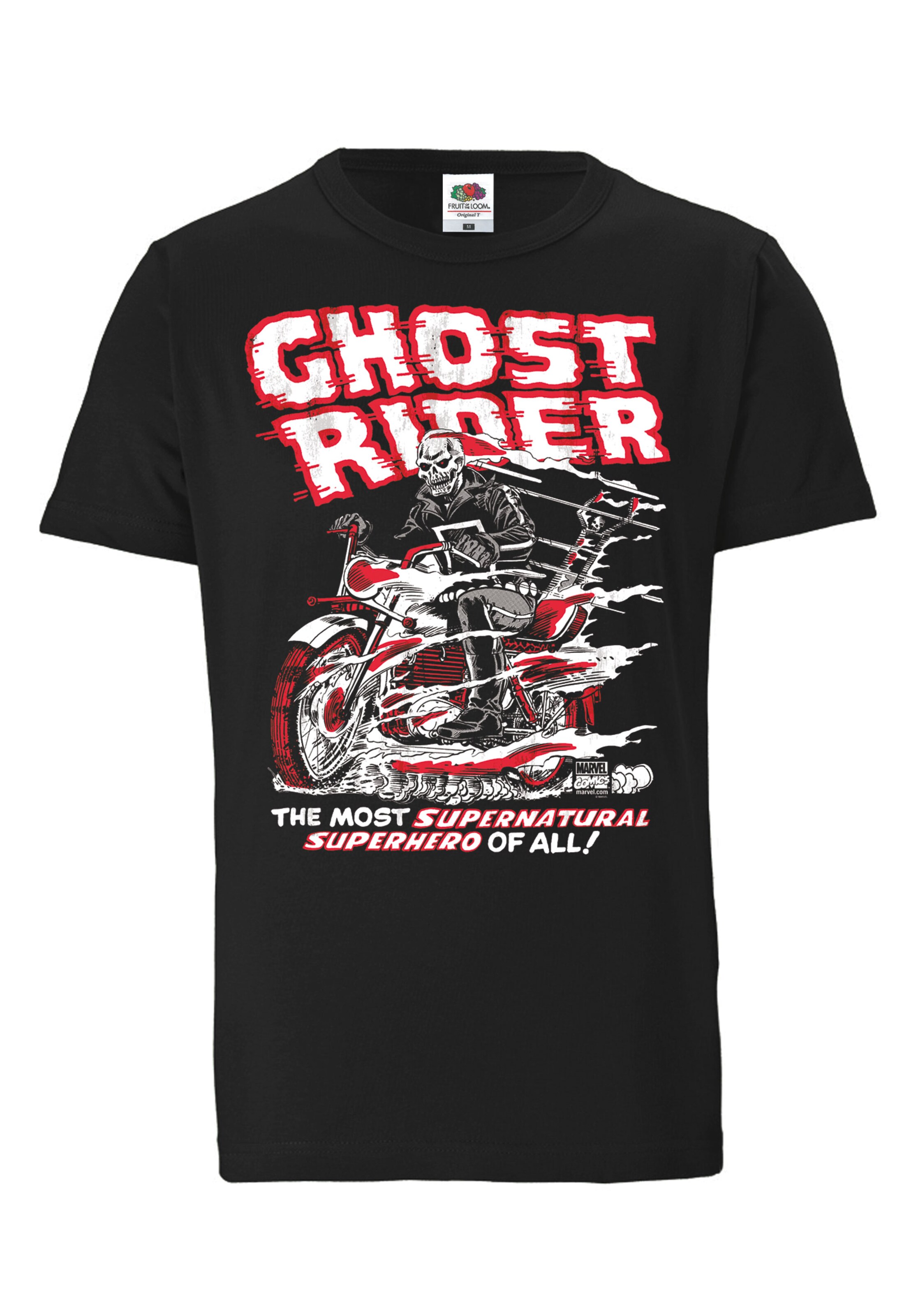 LOGOSHIRT T-Shirt 'Marvel Comics - Ghost Rider' in Schwarz: Vorderseite