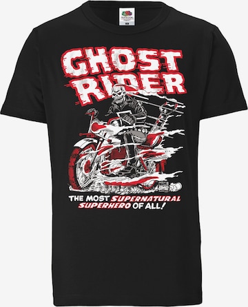 LOGOSHIRT Shirt 'Marvel Comics - Ghost Rider' in Black: front