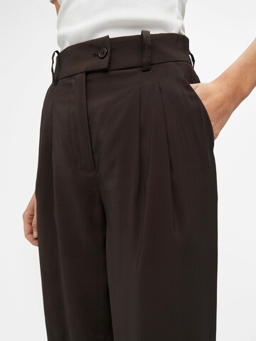 OBJECT Wide leg Pleat-front trousers 'SY' in Brown