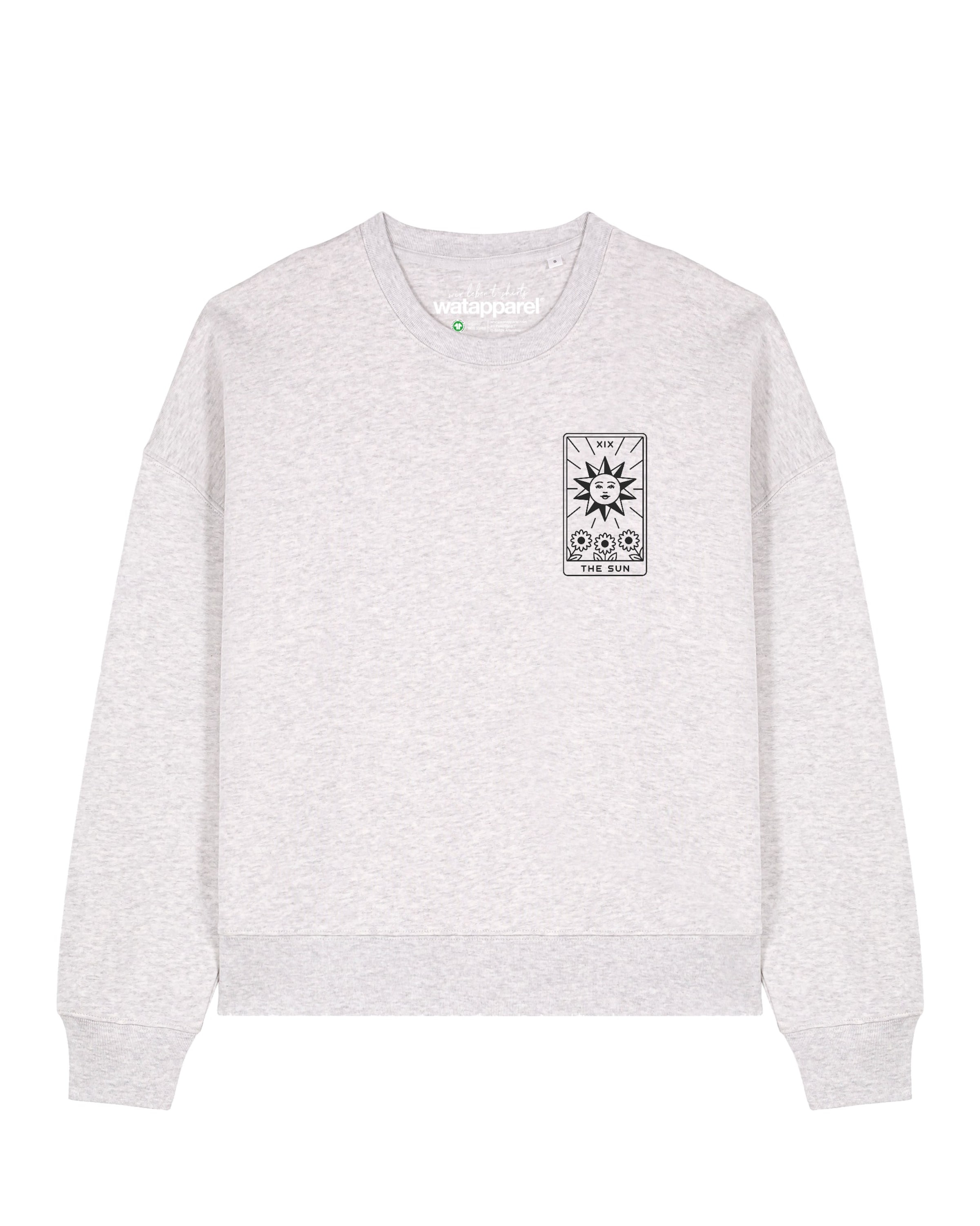 Sweat-shirt ' Tarot The Sun ' Watapparel en gris : devant