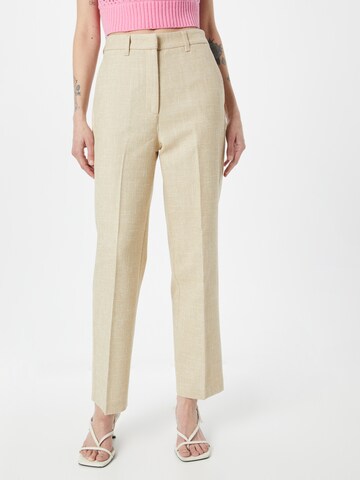 Regular Pantalon à plis Sisley en beige : devant