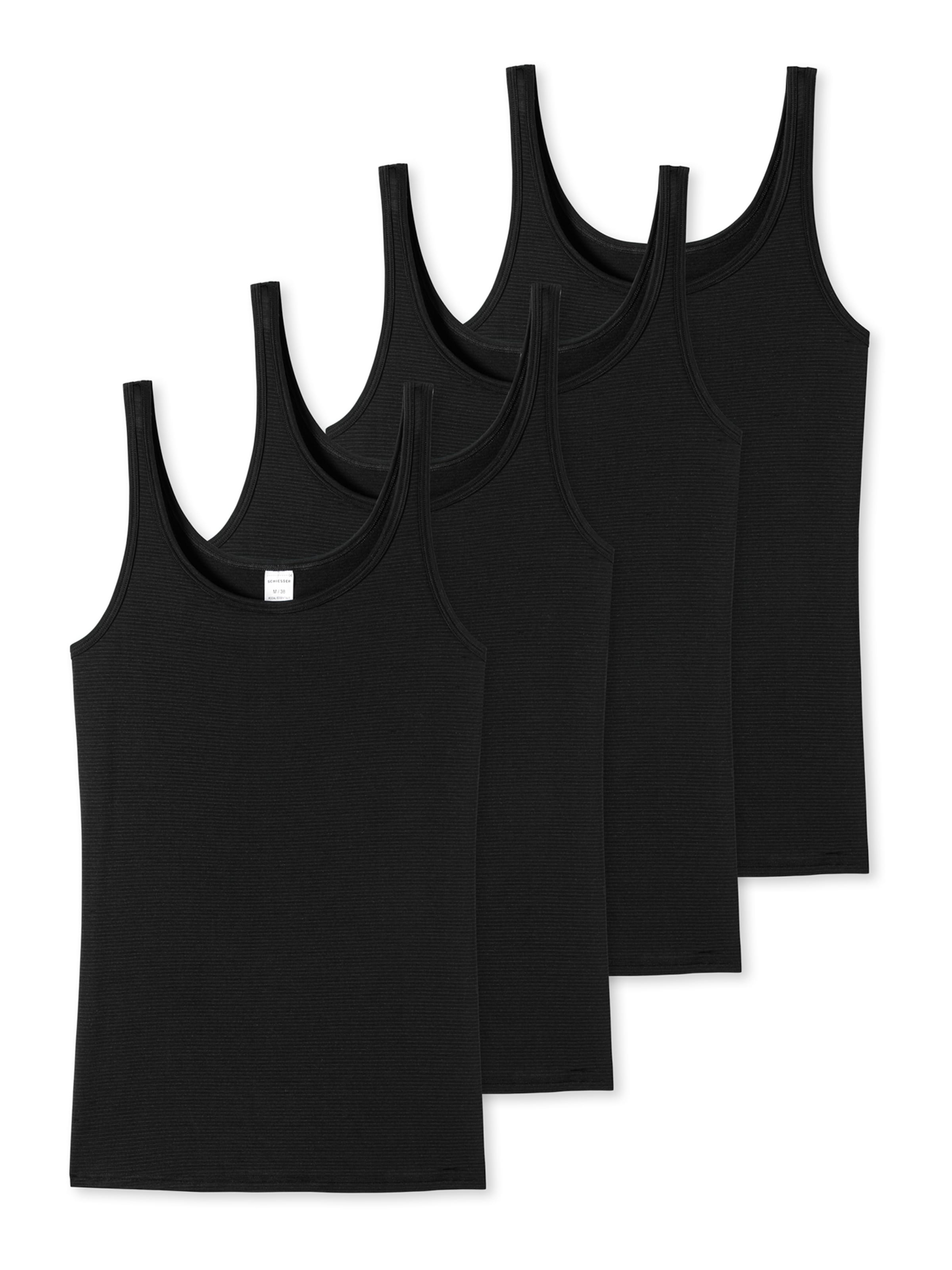 SCHIESSER Unterhemd 'Essentials' in Schwarz: Vorderseite