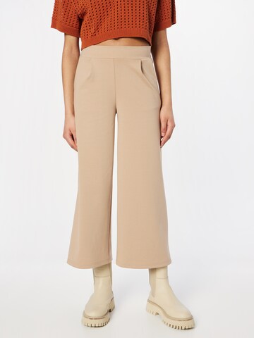 ICHI Wide leg Bandplooibroek 'KATE' in Beige: voorkant