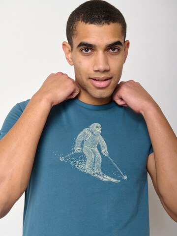 GREENBOMB Shirt 'Animal Yeti Ski' in Blue