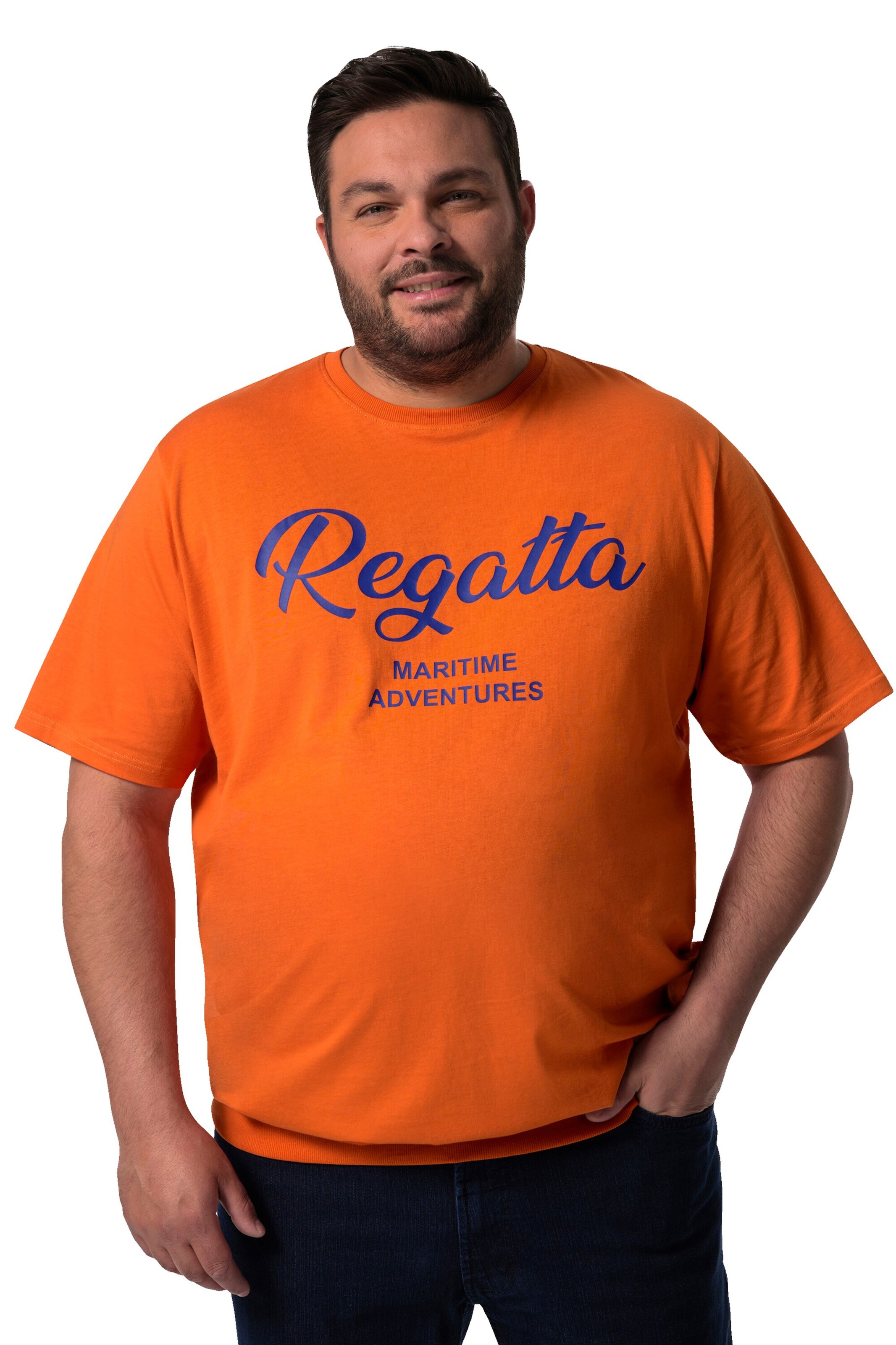 Men Plus Shirt in Orange: front