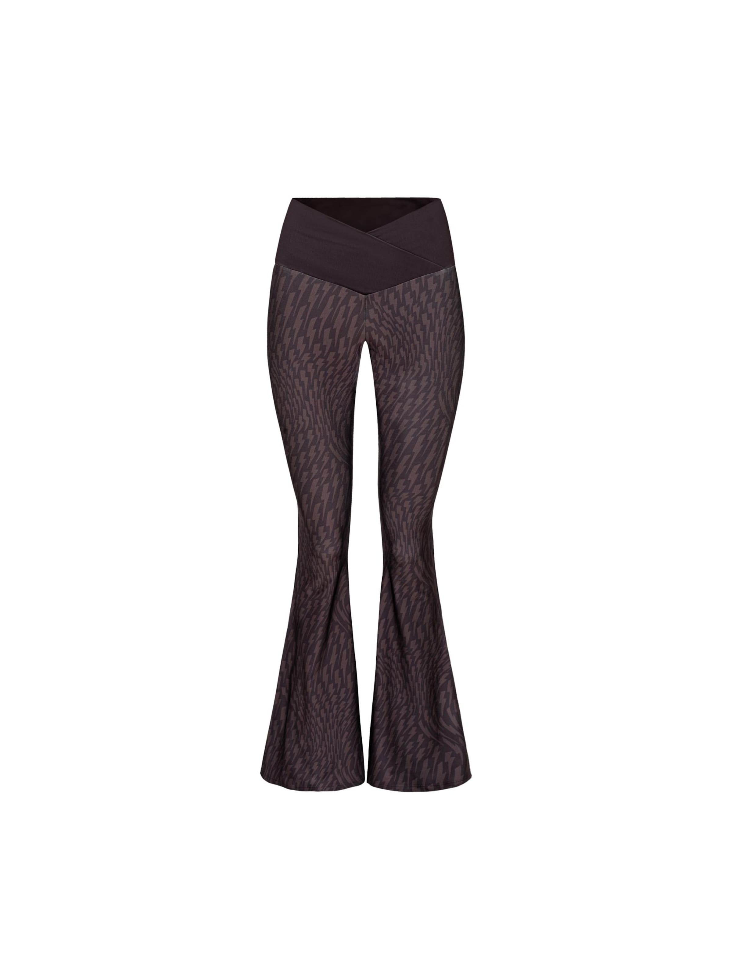 EKCENTRIK Flared Sportbroek 'Choco Brown' in Bruin: voorkant