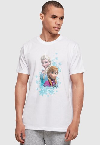 ABSOLUTE CULT Shirt 'Frozen - Elsa And Anna Sisters' in Wit: voorkant