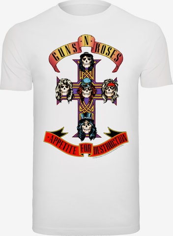 T-Shirt 'Guns 'n' Roses Band Appetite For Destruction' F4NT4STIC en blanc : devant