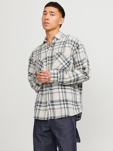 JACK & JONES Comfort fit Button Up Shirt 'JJEMichael' in Green: front