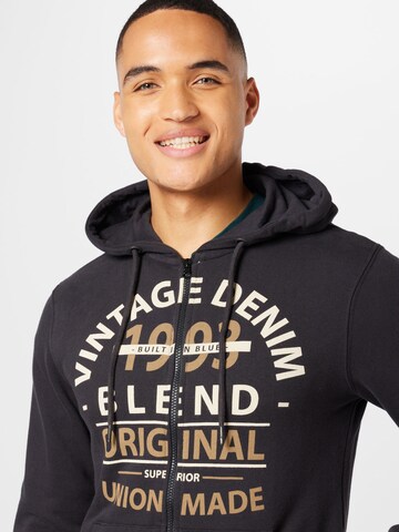 BLEND Zip-Up Hoodie in Black