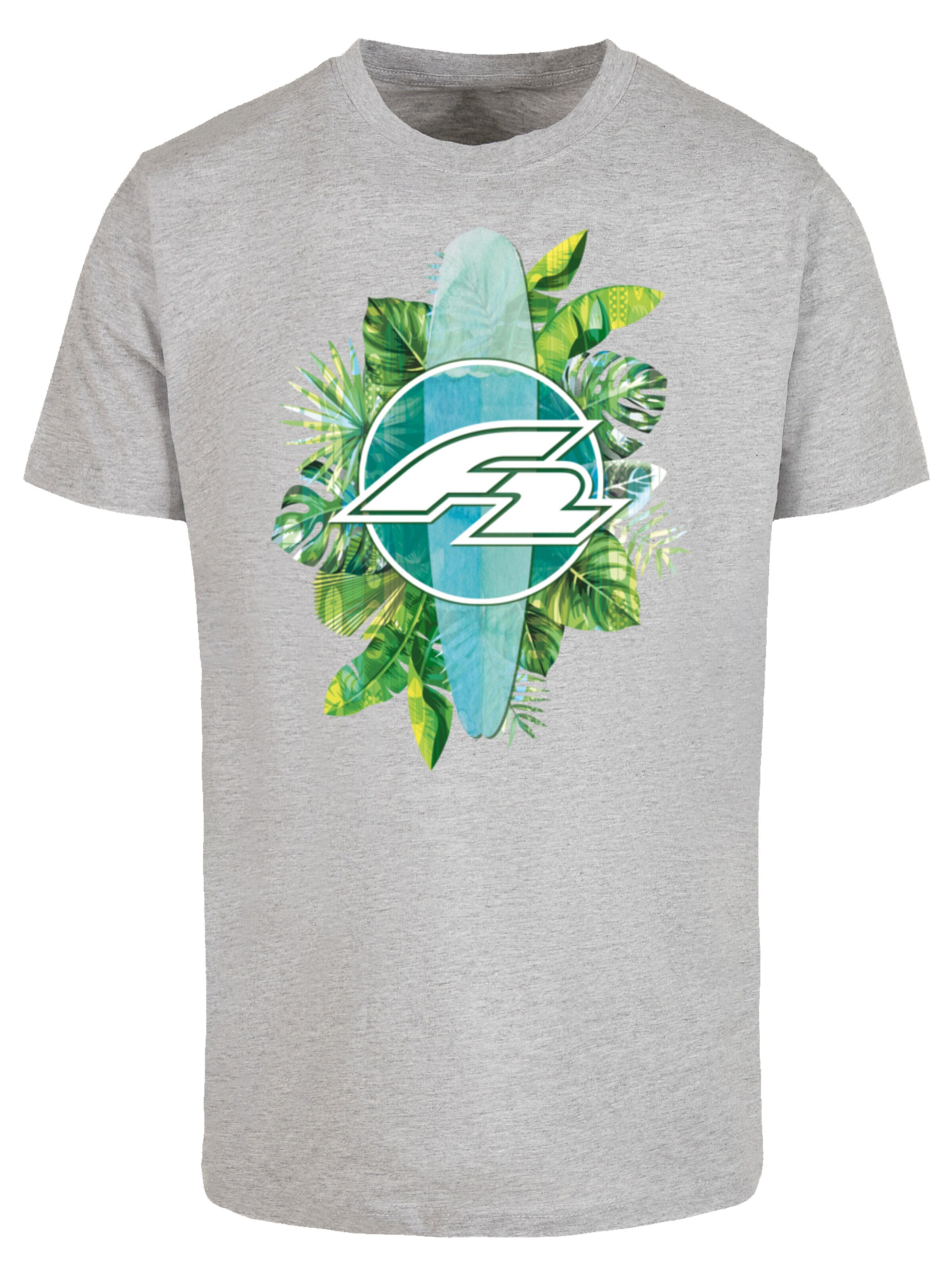 F2 Shirt 'Tropical Surfboards Sommer' in Grey: front