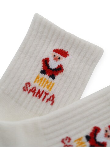 Pippa & Piet Socks 'MINI SANTA' in White