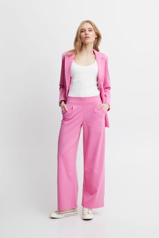 ICHI Wide leg Broek 'KATE' in Roze