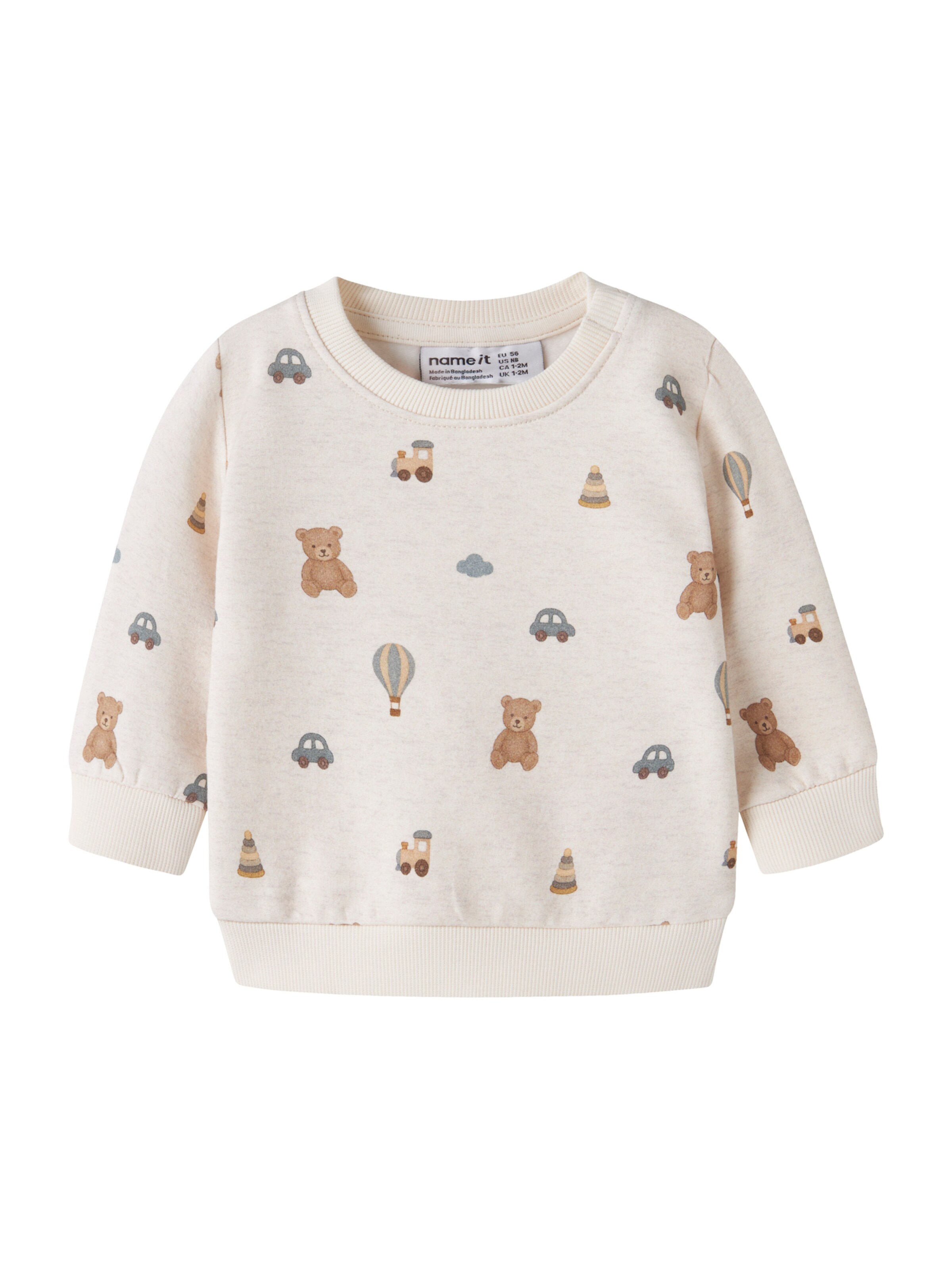 NAME IT - Sweatshirt 'NBMRAGNER' em cinzento: frente