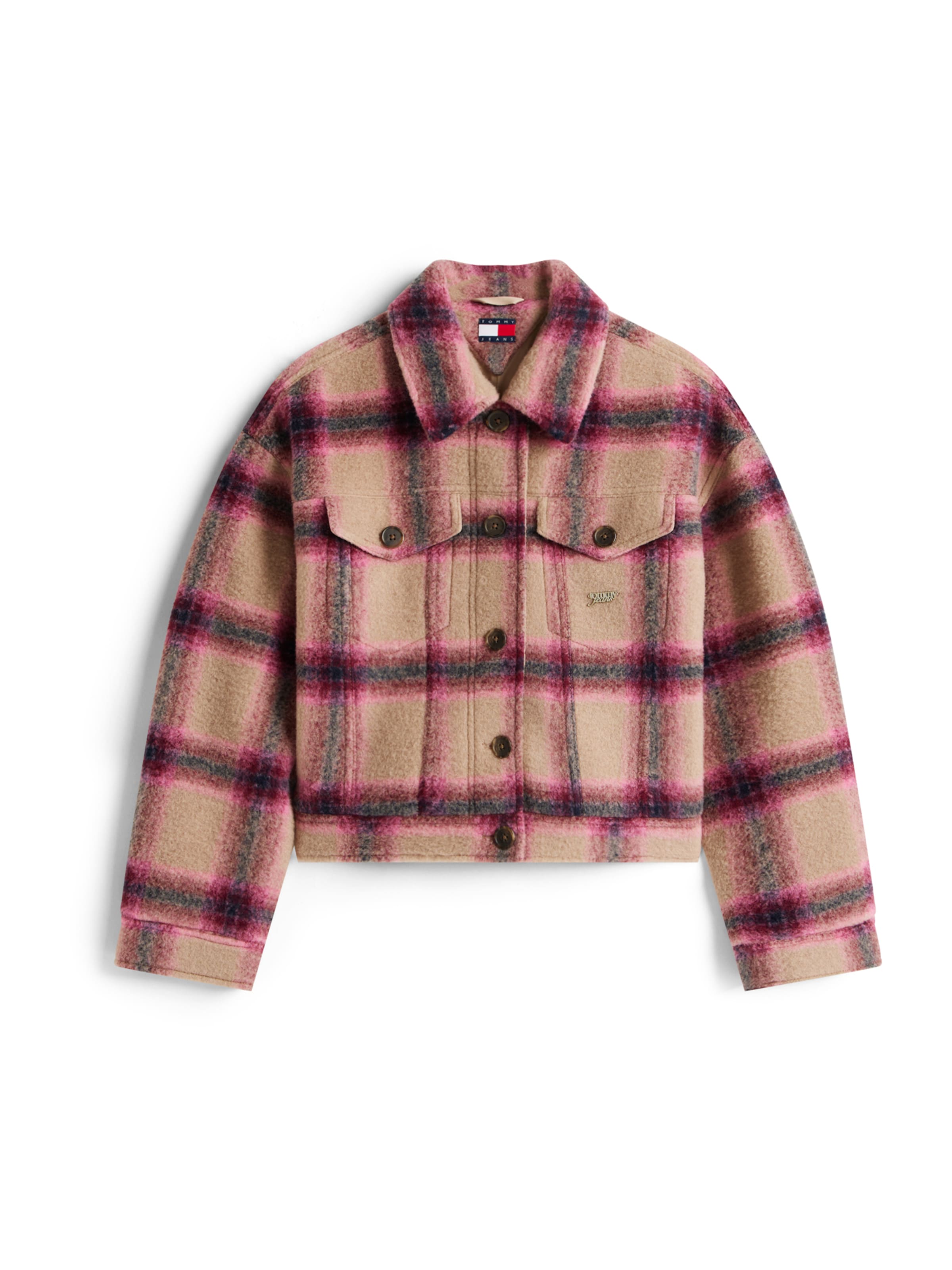 Tommy Jeans Tussenjas in Roze: voorkant