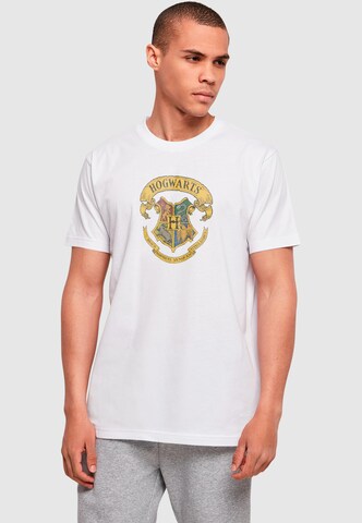 ABSOLUTE CULT T-Shirt 'Harry Potter - Hogwarts Ribbon Crest' in Weiß: Vorderseite