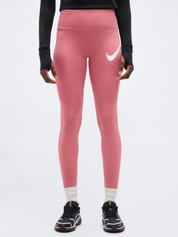 NIKESkinny Sportske hlače 'TEMPO' - roza boja: prednji dio