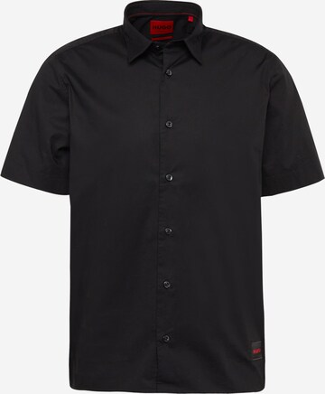 HUGO - Regular Fit Camisa 'Ebor' em preto: frente