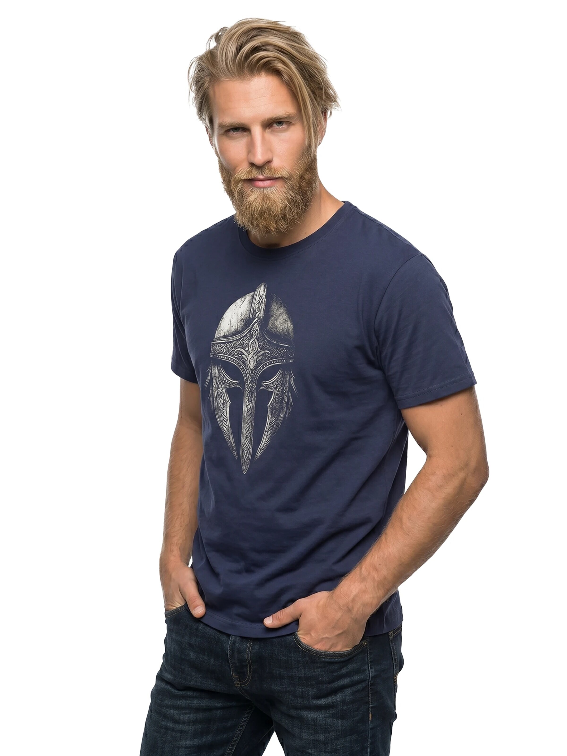 MAKAYA Shirt 'Vikinger Helm' in Blue