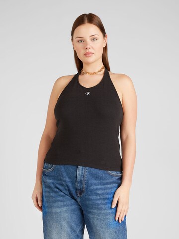 Calvin Klein Jeans Curve - Top de malha em preto: frente