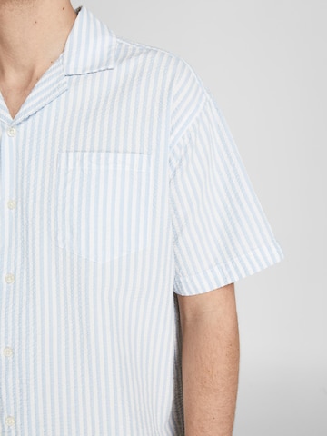 JACK & JONES Regular fit Button Up Shirt 'Positano' in Blue