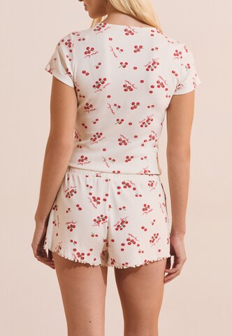 Pantalon de pyjama 'Tige' ETAM en blanc