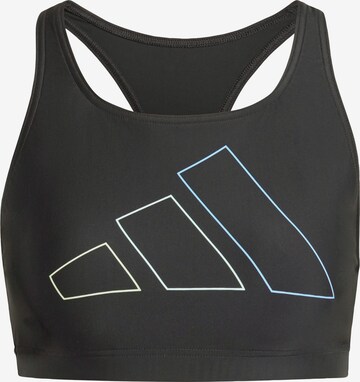 ADIDAS PERFORMANCE Bustier Sportowa góra bikini 'Big Bars' w kolorze czarny: przód