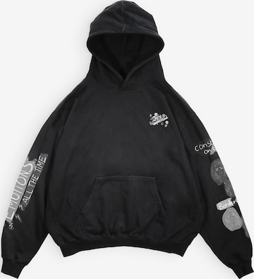 Sweat-shirt 'Borderline - heavy oversized Hoodie 500GSM' JustDepressed Clothing en noir : devant