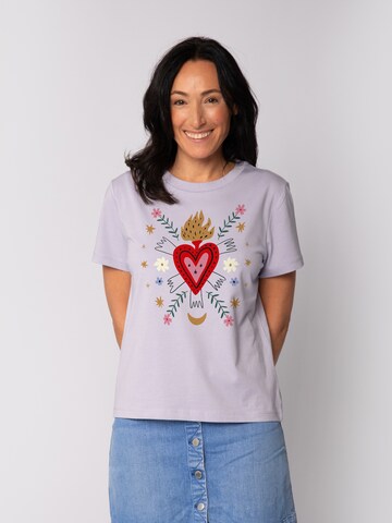 Watapparel T-Shirt 'Love And Flex' in Lila: Vorderseite