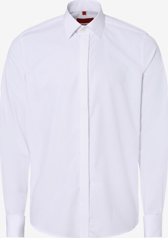 Coupe slim Chemise business Finshley & Harding en blanc : devant