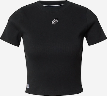 Superdry Shirt 'ESSENTIAL' in Schwarz: predná strana