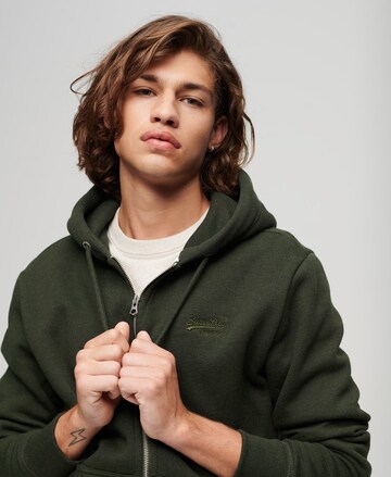 Superdry Zip-Up Hoodie 'Essential' in Green