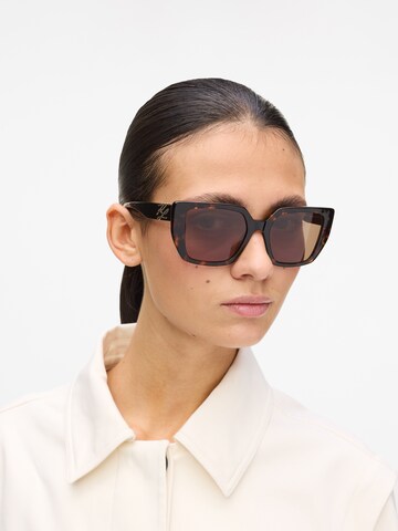 Karl Lagerfeld - Óculos de sol ' AUTOGRAPH LOGO ' em castanho: frente