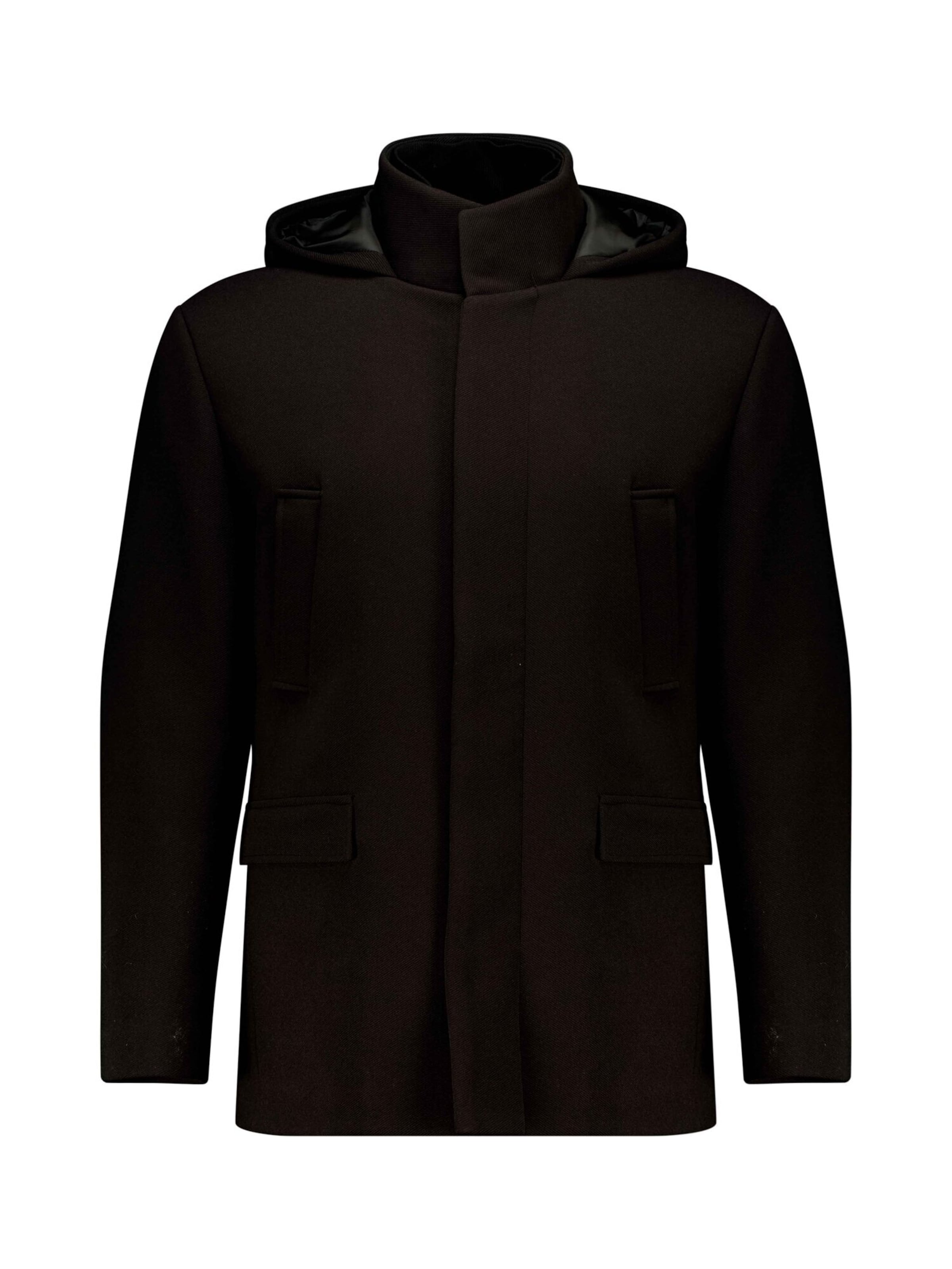 Manteau mi-saison ' MONSTERA ' Deeluxe en noir : devant