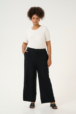 KAFFE CURVE Wide leg Broek 'KCRoxana' in Zwart