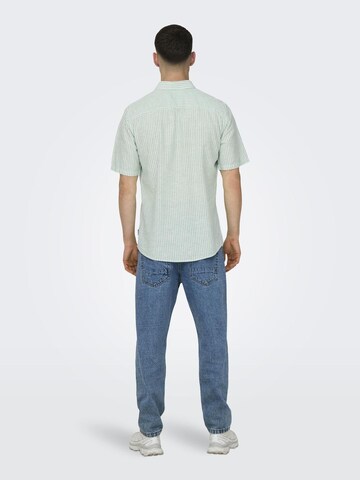 Only & Sons Slim fit Overhemd 'Caiden' in Groen