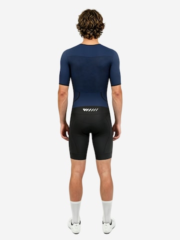 WULIBIKE - Ropa deportiva 'Wulibike Triathlonanzug Herren Atmungsaktiv, Kurzarm, dunkelblau, Rückentaschen' en azul