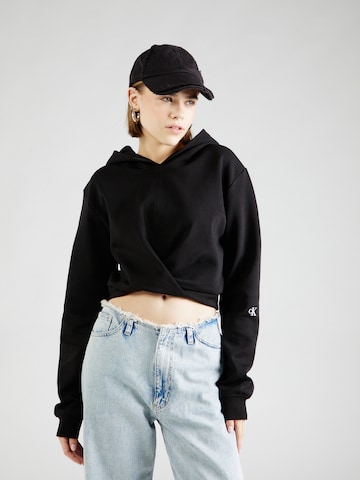 Calvin Klein Jeans Sweatshirt in Zwart: voorkant