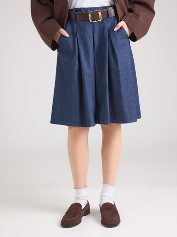 ZABAIONE Zvonové kalhoty Kalhoty se sklady v pase 'Ta44ija' – modrá: přední strana