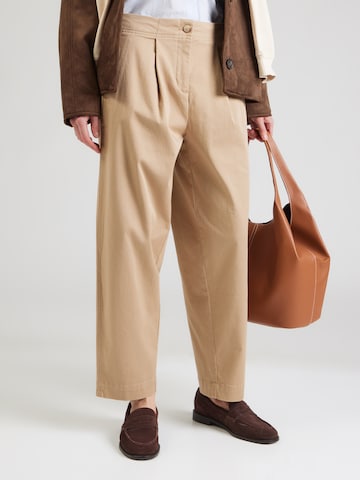 BOSSBaggy Hlače s naborima 'Taquina' - smeđa boja: prednji dio