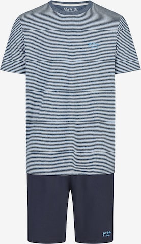 Phil & Co. Berlin Pajama short ' Classics ' in Blue: front