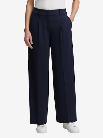 TOM TAILORWide Leg/ Široke nogavice Hlače s naborima 'Lea' - plava boja: prednji dio