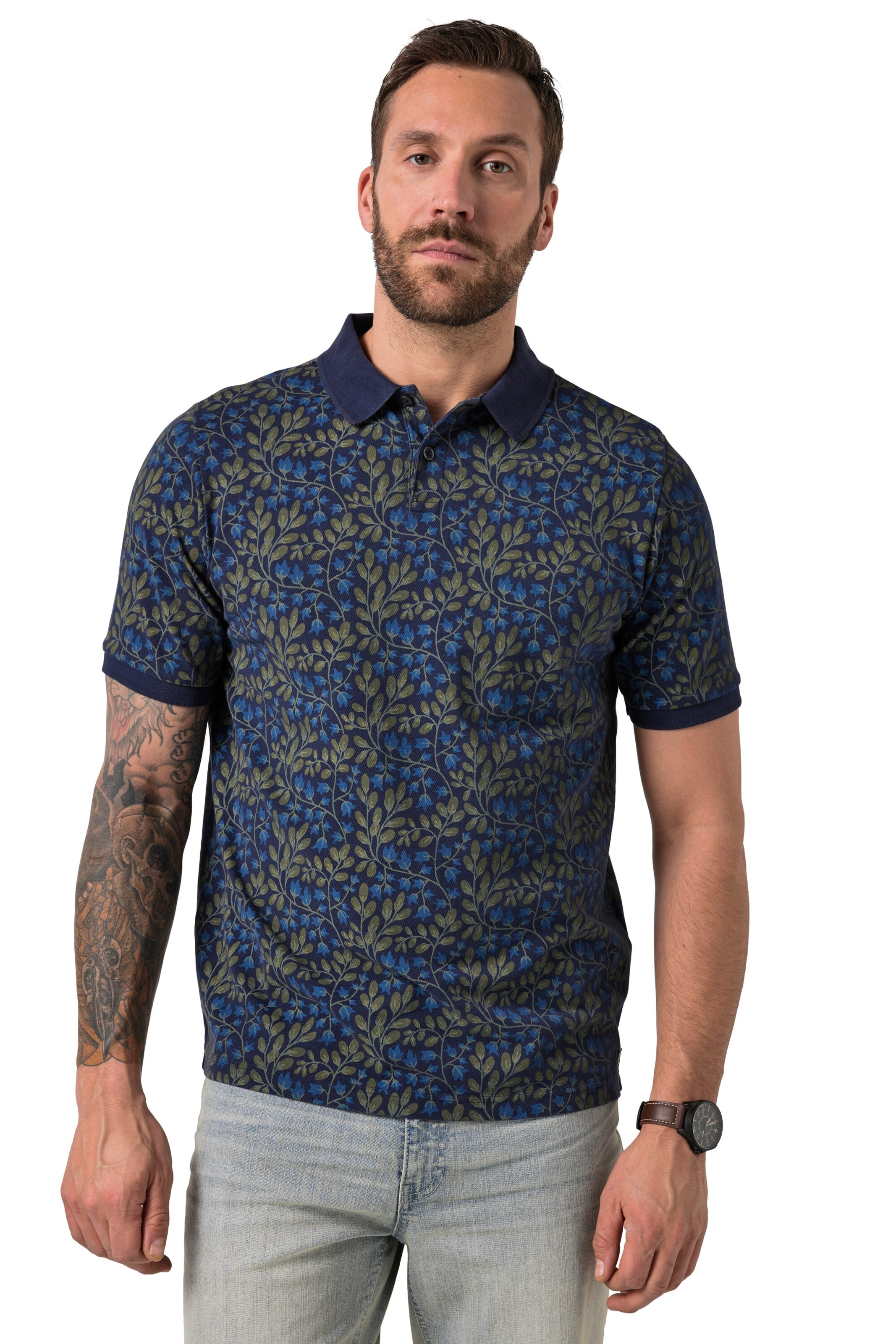 JP1880 Poloshirt in Blau: Vorderseite