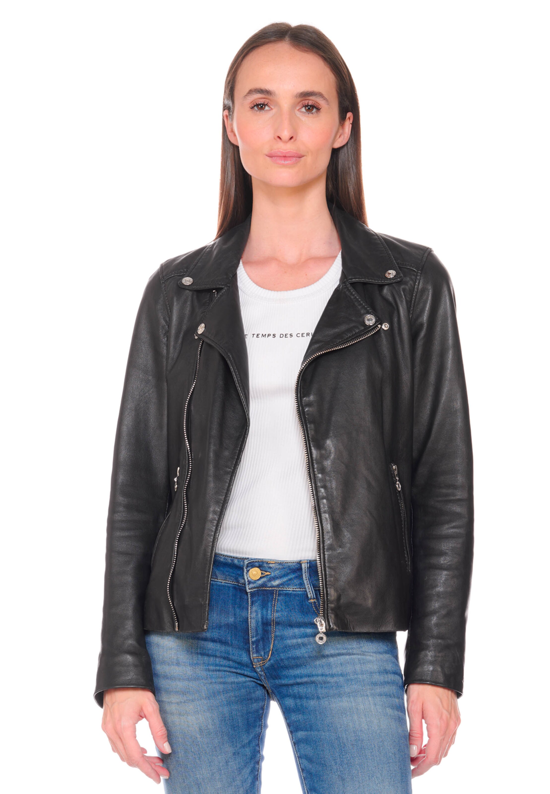 Le Temps Des Cerises Jacke 'Nancy' in Schwarz: Vorderseite