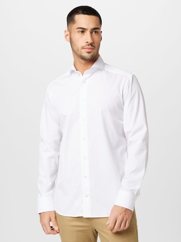 balta ETON Priglundantis modelis Marškiniai 'Poplin': priekis