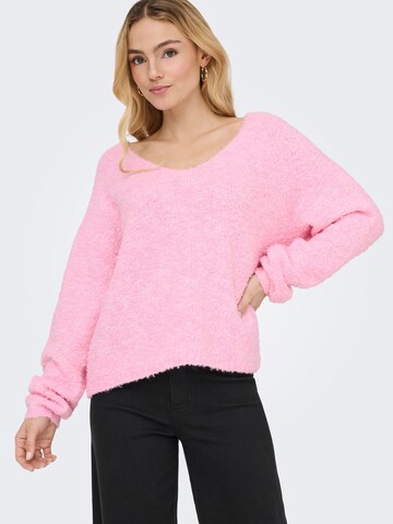 JDY Sweater 'JDYBitten' in Pink: front